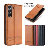 Deluxe Magnetic Adsorption Leather Case for Samsung Galaxy S21 Plus S22 S23 Ultra 5G Flip Cover Wallet Protective Case Fundas