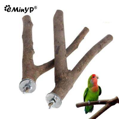 กรงนกแก้วส้อมไม้ธรรมชาติตั้งอยู่ของเล่นรูปนกสำหรับ Parakeets Cockatiels Conures Macaws 15/20/25CM