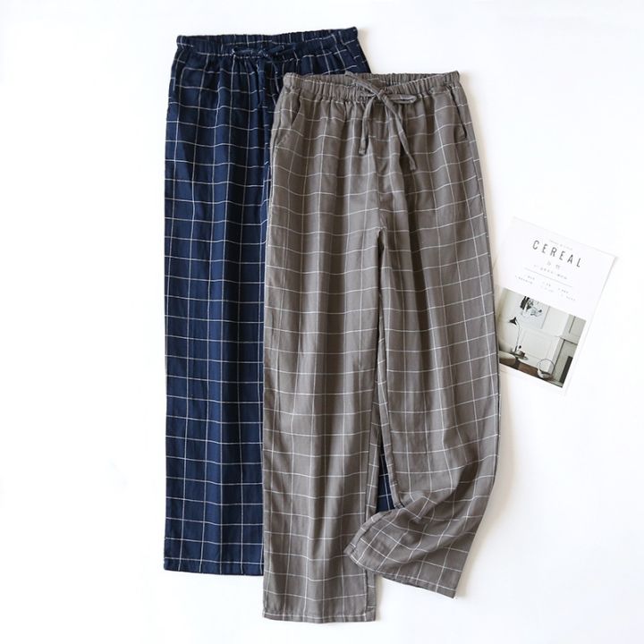 Pajama Bottoms -Unisex- Lightweight Cotton Fabric - Grey