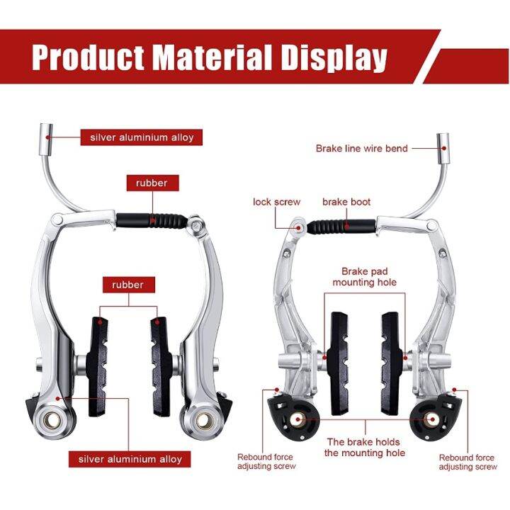 Universal Bicycle Mountain Bike V Brakes Set with Brake Pads (pair