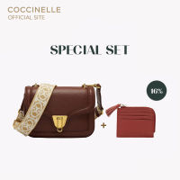 [SET] COCCINELLE Crossbody bag MARVIN TWIST SPECIAL EDITION 150401 CARRUBA กระเป๋าสะพายผู้หญิง + COCCINELLE TASSEL Document Holder 128901 กระเป๋าใส่การ์ด