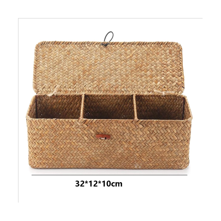 2pcs-storage-basket-hand-woven-creative-rice-table-coffee-table-storage-basket-with-lid