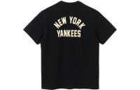 New Era SS22 MLB Series New York Yankees Logo เสื้อยืดคอกลมผู้ชาย สีดำ