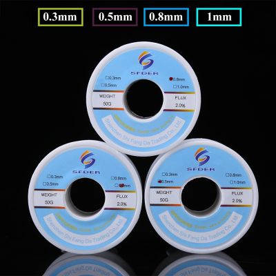 0.3/0.5/0.8/1mm Solder Wire Rosin Core Tin Wire FLUX 2.0 50g Low Melting Point Solder Soldering Wire Roll