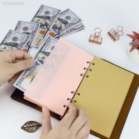 ♙♨♠ 5Pcs A6 Pink Transparen Black Binder Pockets Binder Folders for Notebook Divider Page Waterproof PVC Leaf Document Filing Bag