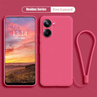 เคสโทรศัพท์สำหรับ Realme 10 9 8 4G Pro Plus Pro + 5G เคสน่ารักเลนส์สีลูกอมแข็งขอบตรงแบบนิ่มที่เป็นซิลิโคนเหลวฝาหลัง TPU