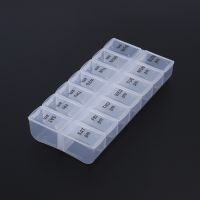 Braille Medicine Organizer Big Compartments 14 Dividers Medicine Organizer Case 7 Day Medicine Case Box for Fish Oil/supplements