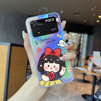 เคสเคสที่น่ารักโทรศัพท์มือถือเคสสำหรับ Xiaomi Poco M4 Pro Redmi 7 Redmi Note 12 4G ผู้หญิงเคสบัตรเลเซอร์สีสันสดใสในตัว