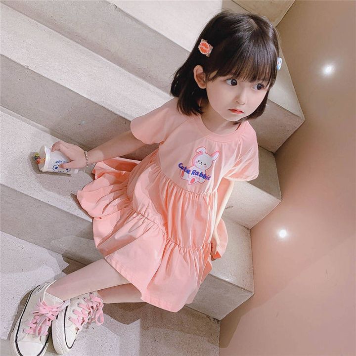 2023-new-girls-summer-cute-dress-western-style-childrens-short-sleeve-baby-girl-skirt-korean-princess-dress-trendy-vld6