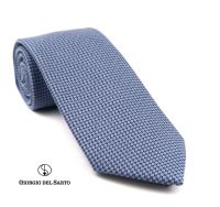 Giorgio Del Sarto Necktie Silk-Cotton Blue with Fabric Texture เนคไทสีฟ้ามีเท็กเจอร์