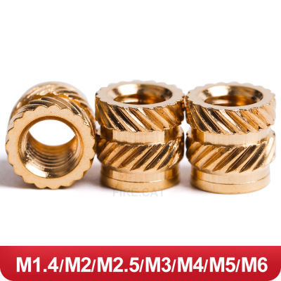 M1.4 M2 M2.5 M3 M4 M5 M6 ใส่ด้ายอ่อนนุชทองเหลือง Knurled Embedment Nuts ทองแดงฉีด 3D เครื่องพิมพ์ Hot Melt Molding 10/100 Pcs-Shop5798325