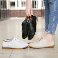 2021Womans Genuine Leather Shoes Office lady shoes all seasons Women Dress shoes Girls leisure Casual lace up work shoes for female