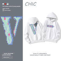 CHIC เสื้อฮู้ดแขนยาวพิมพ์ลายตัวอักษรสร้างสรรค์บางๆ ๆ สไตล์สบาย ๆ T0270