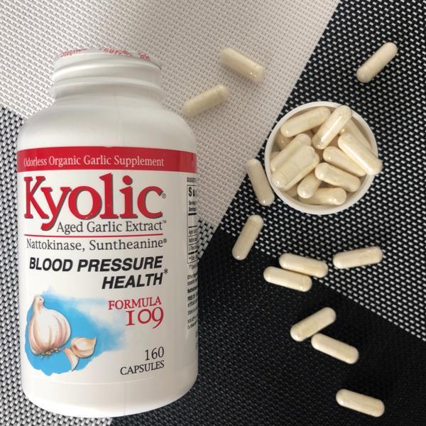 สารสกัดจากกระเทียม-ไร้กลิ่น-aged-garlic-extract-blood-pressure-health-formula-109-80-or-160-capsules-kyolic-สูตร-109-กระเทียมบ่มสกัด