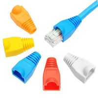 Yingke 100ชิ้นฝาอะแดปเตอร์ Cat5e Cat6 Rj-45อีเทอร์เน็ตปลั๊กตัวเชื่อมสายเคเบิลเครือข่าย Rj45หมวกแมว5 Cat6หลากสีเคสโทรศัพท์กันกระแทก