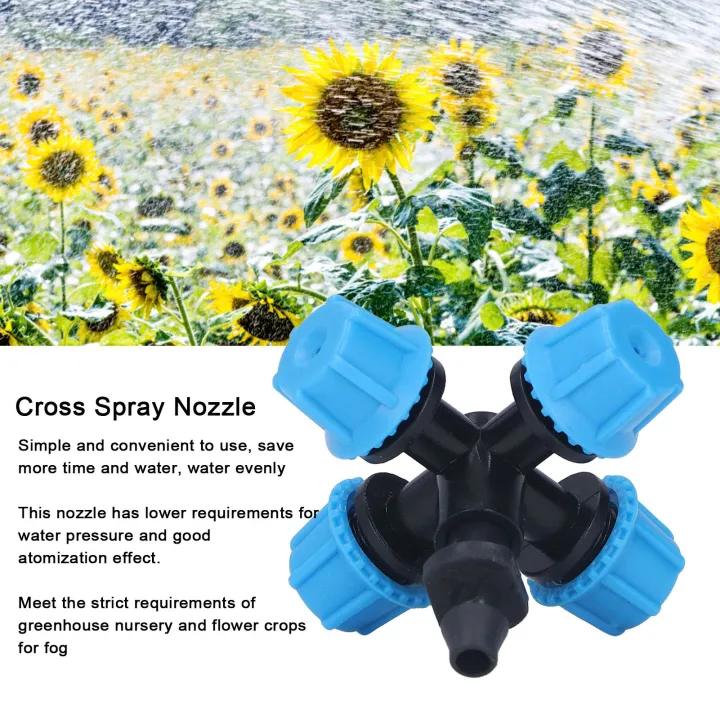 【cod】20pcs Cross Spray Nozzle Irrigation Cross Atomization Micro Nozzle สำหรับสนามหญ้า สวน 0686