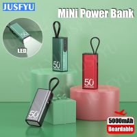 5000mAh Portable Power Bank Built in Cable External Spare Battery Pack Mini LED Powerbank For iPhone 14 13 12 Samsung S22 Xiaomi ( HOT SELL) Coin Center 2