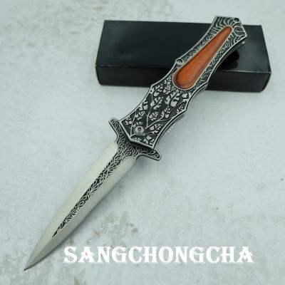 Sangchongcha มีดพับ มีดพับพกพา มีดแคมป์ปิ้ง มีดเดินป่า 23.50cm 440c งานปราณีต ลวดลายสวยงามมาก_NB001-NC folding knife