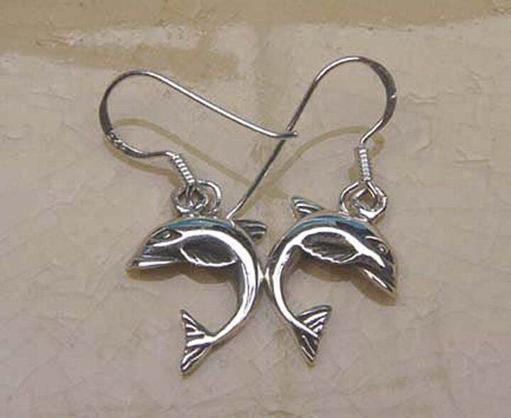 thai-hanging-dolphin-earrings-handmade-925-sterling-silver-beautiful-gift-ปลาโลมา-ห้อยตำหูเงินสเตอรลิงซิลเวอรใช้สวยของฝากที่มีคุณค่า-ฺชาวต่างชาติชอบมาก