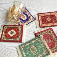 MINI ทอพู่ Coaster พรมพรม Retro พรมรูปแบบถ้วย Pad Fring Home Office KITCHEN Table Decor กาแฟ Dining CRAFT-Faewer