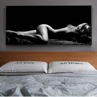 Nordic Wall Decor Nude Woman Body In Dark Canvas Wall Art ภาพวาดโปสเตอร์และพิมพ์ภาพสแกนดิเนเวียนสำหรับตกแต่งห้องนอน