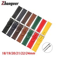 ☸✔✵ สายนาฬิกาหนังแท้ Quick Release 18mm 19mm 20mm 21mm 22mm 24mm Universal Wrist Band Belt นาฬิกาอุปกรณ์เสริม