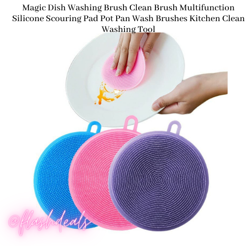 Multifunctional Silicone Dish Washing Brush Pot Pan Sponge Scrubber  Silicone Scouring Pad Wash Brushes Kitchen Cleaning