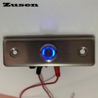 Zusen 16mm Strength Door Bell Push Button Switch with Ring Blue LED Light (ZS16F-10E/B/12V/S IP65 with panel)