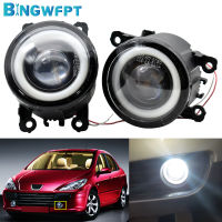 1คู่ Fog Light Angel Eye สำหรับ Peugeot 207 307 407 607 3008 SW CC VAN 2000-2013 H11 LED DRL 12V หมอกโคมไฟ