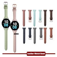 ∋☄﹊ 20mm 22mm Thin Wrist Band Fashion Slim Genuine Leather Strap for Samsung Galaxy Watch 4 5 40mm 44mm/ Watch4 Classic /Watch 5 pro