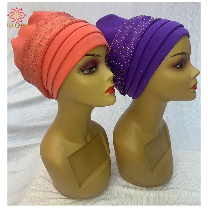 yf-wholesale-fashion-muslim-female-turban-hat-bonnet-elastic-fabric-hot-rhinestone-solid-indian-beanie-hair-bonnets-cap-for-women
