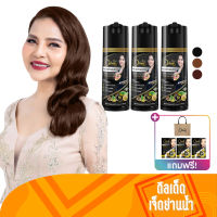 Dhair Organic Color Shampoo Plus 6 In 1 ดีแฮร์ แชมพูปิดผมขาว ยาย้อมผม ยาย้อมผมสมุนไพร ออแกนิค 200 มล. 3 หลอด แถมฟรี แชมพู 3 ซอง + กระเป๋ารักโลก 1 ใบ by ดีลเด็ด