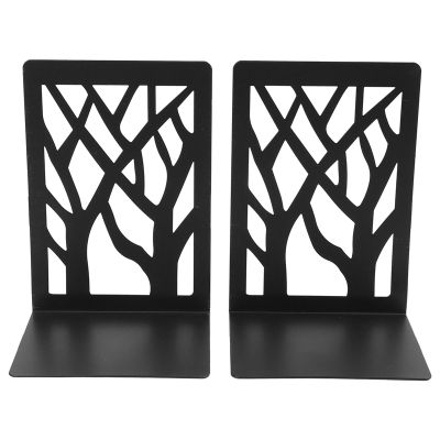 Book Ends for Heavy Books,Book Shelf Holder Home Decorative, Metal Bookends Black 1 Pair,Bookend Supports, Book Stoppers