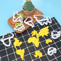 Seven Continents Shape Cookies Cutters 3D Plastic World Map Biscuit Mold Cookie Stamp DIY Fondant Cake Mould Pastry Baking Tools Bread Cake  Cookie Ac