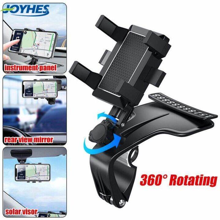 Universal Car Dashboard Clamp Phone Holder with Parking Number Plate ...