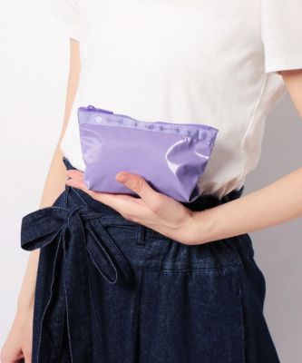 Li Shibao กระเป๋าเครื่องสำอางใหม่แนวโน้มแฟชั่นพิมพ์กระเป๋าคลัทช์2724สีม่วงสดใส