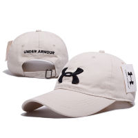 หมวกกันแดด 【Ready Stock】Original Under Armourหมวก Baseball Cap 100% Cotton Summer Breathable Sun Hat Letter Embroidery Snapback Cap for Men and Women Caps