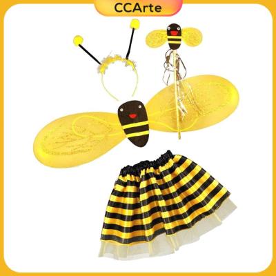 CCArte 4Pc เด็กเล็กเด็กผู้หญิงน้ำผึ้งบัมเบิ้ลบีเครื่องแต่งกายปาร์ตี้ชุดแฟนตาซีฮาโลวีนนางฟ้า