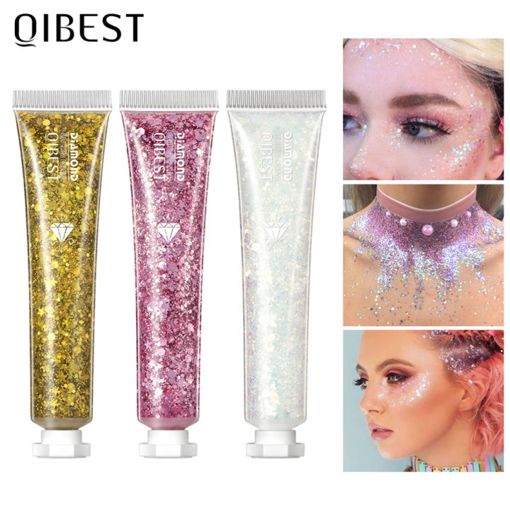 qibest-elecool-official-store-6สี-glitter-eye-shadow-brightening-highlights-for-face-body-long-lasting-non-fade-glitter-sequins-eye-shadow-gel-cosmetic-จัดส่งฟรี