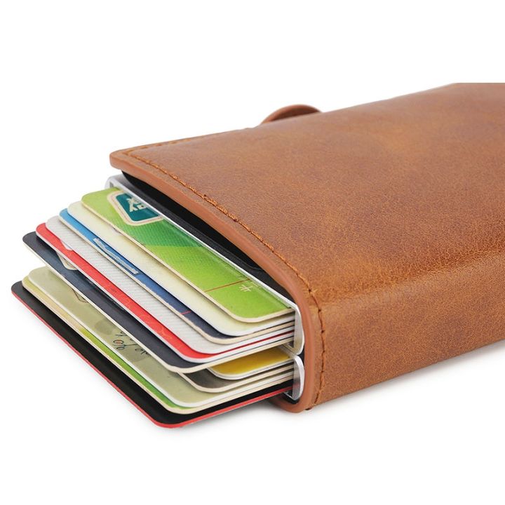 layor-wallet-กระเป๋าตังค์ป้องกันบัตรผู้ชาย-กระเป๋ากระเป๋าใส่บัตรเครดิตบัตรประจำตัวอะลูมิเนียมโลหะหนังบัตรเครดิตนามบัตรผู้ถือบัตรเครดิต