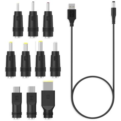 DC Power Cord USB to 5.5X2.1 Multifunctional Dc Interchangeable Plug