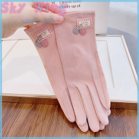 Sky Wing ถุงมือกันแดดสำหรับผู้หญิงถุงมือกันแสงยูวีแบบบางกันลื่นหน้าจอสัมผัสสำหรับขี่จักรยานถุงมือขับรถฤดูร้อน