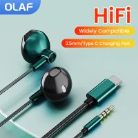 (SHANG LONG)Olaf 3.5มม./ชนิด C หูฟังเพลง Hi-Fi สปอร์ตเฮดโฟนแบบเสียบหูแฮนด์ฟรีหูฟังมีไมค์หูฟังแบบมีสายสำหรับ Xiaomi Huawei OPPO