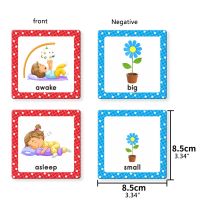 40JC Children’s Flash Cards Pocket Card Toy w Read &amp; Antonym Teaching Recognition Hand-Eye Coordination Boys Girl Favor Set