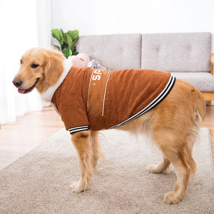 Kakaoppa Big Dog Clothes Golden Retriever Motor Cool Coat Corduroy