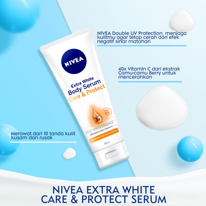 Nivea Body Serum Extra White Series 180 Ml Care And Protect Instant