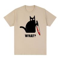 Black Cats Killer What Surprised Vintage T-shirt Funny Printing Clothes Fashion Cotton Men T shirt New Tee Tshirt Womens Tops