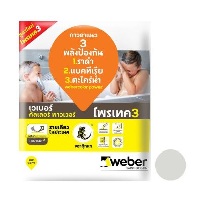 กาวยาแนว เวเบอร์คัลเลอร์ พาวเวอร์ 1 กก. สีเทาสตีลTILE GROUT WEBERCOLOR POWER 1KG STEEL