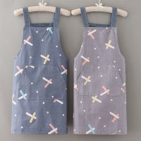 New Cotton Apron Female Breathable Kitchen Cooking Household Thin Fashion Adult Japanese Oil-proof Work Work Aprons