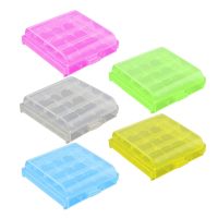 5Pcs Waterproof Colorful Battery Holder Case with 4 Slots AA/AAA Battery Plastic Box Case Durable Battery Organizer Container